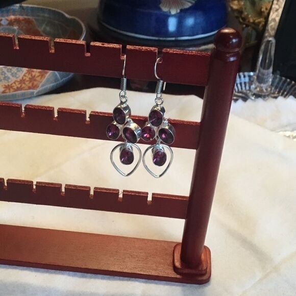 NWOT. Sterling Silver Pink Amethyst Earrings - Picture 9 of 10